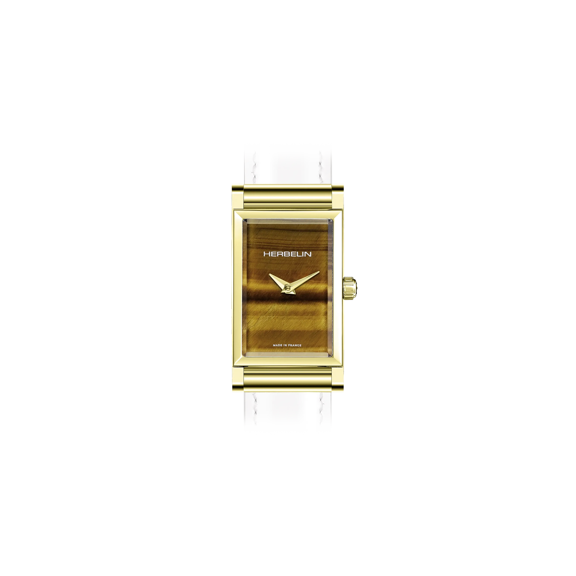 herbelin-antar-s-rectangle-montre-quartz-dor-il-de-tigre image 2