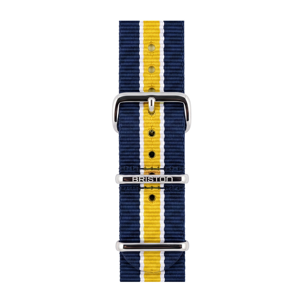 briston-clubmaster-classic-bracelet-type-nato-20-mm-bleu-blanc-jaune image 1