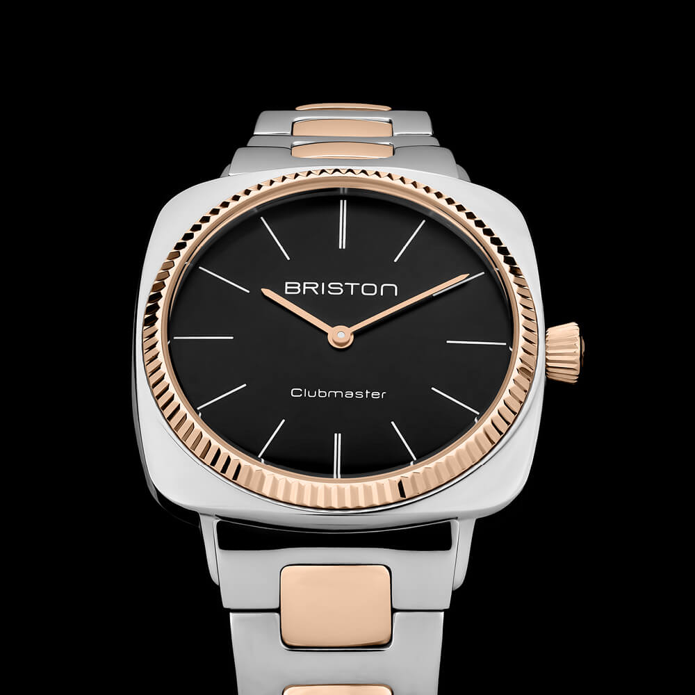 briston-clubmaster-elegant-acier-gold-noir-37-mm-montre-quartz-hm image 2