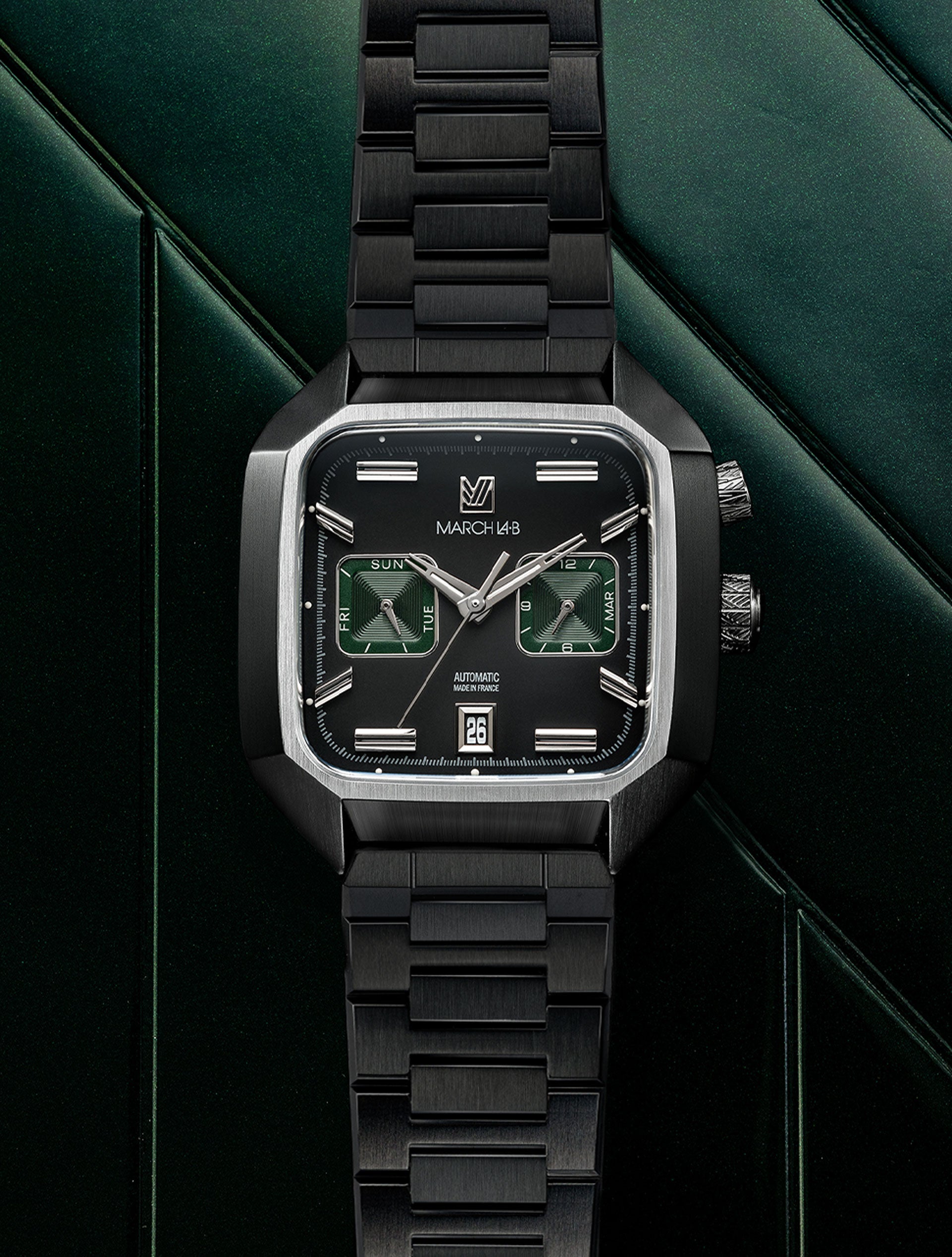 march-la-b-am2-calendar-automatique-phantom-41-mm-montre-homme-cadran-noir image 3