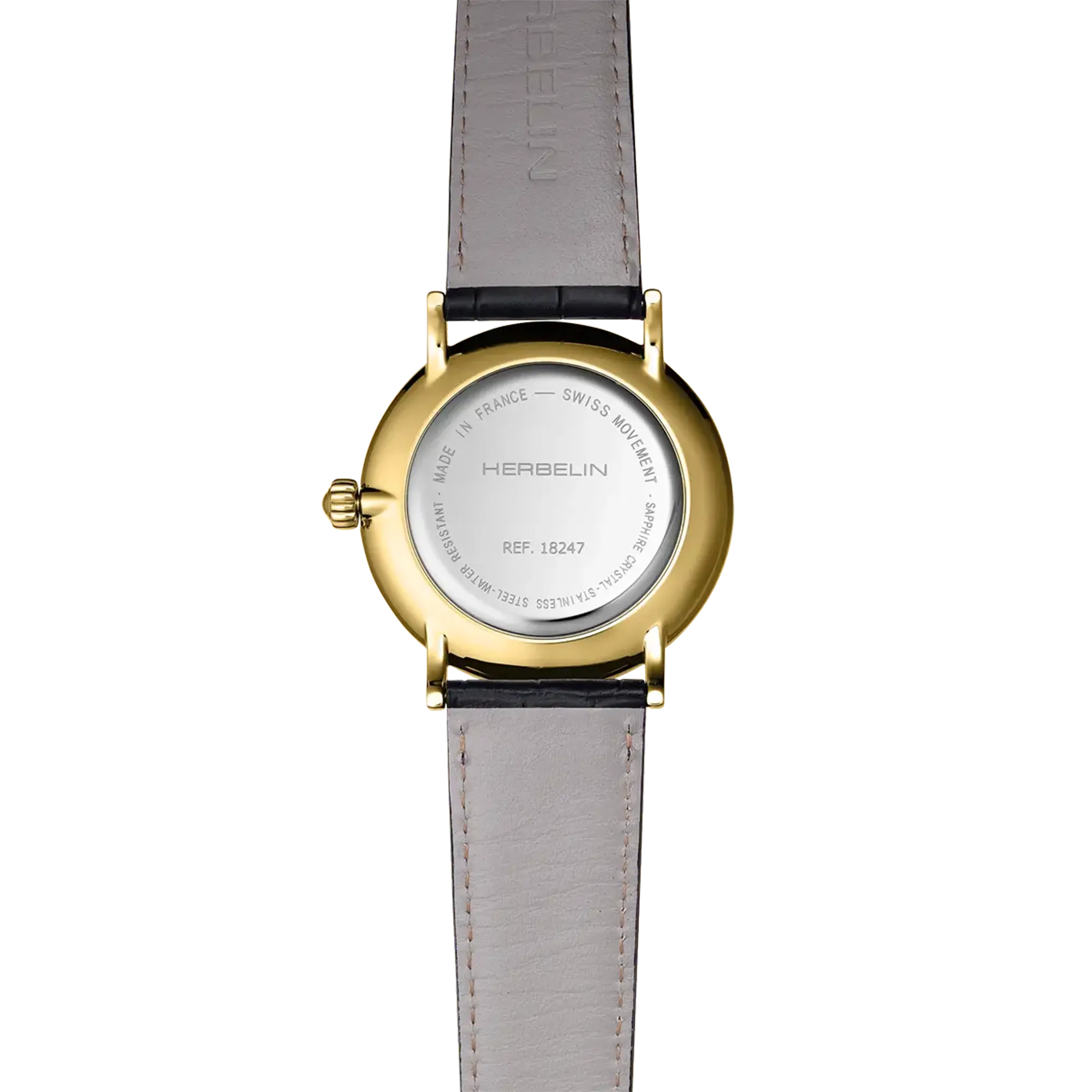 herbelin-inspiration-petite-seconde-cuir-noir-homme-40-mm image 4