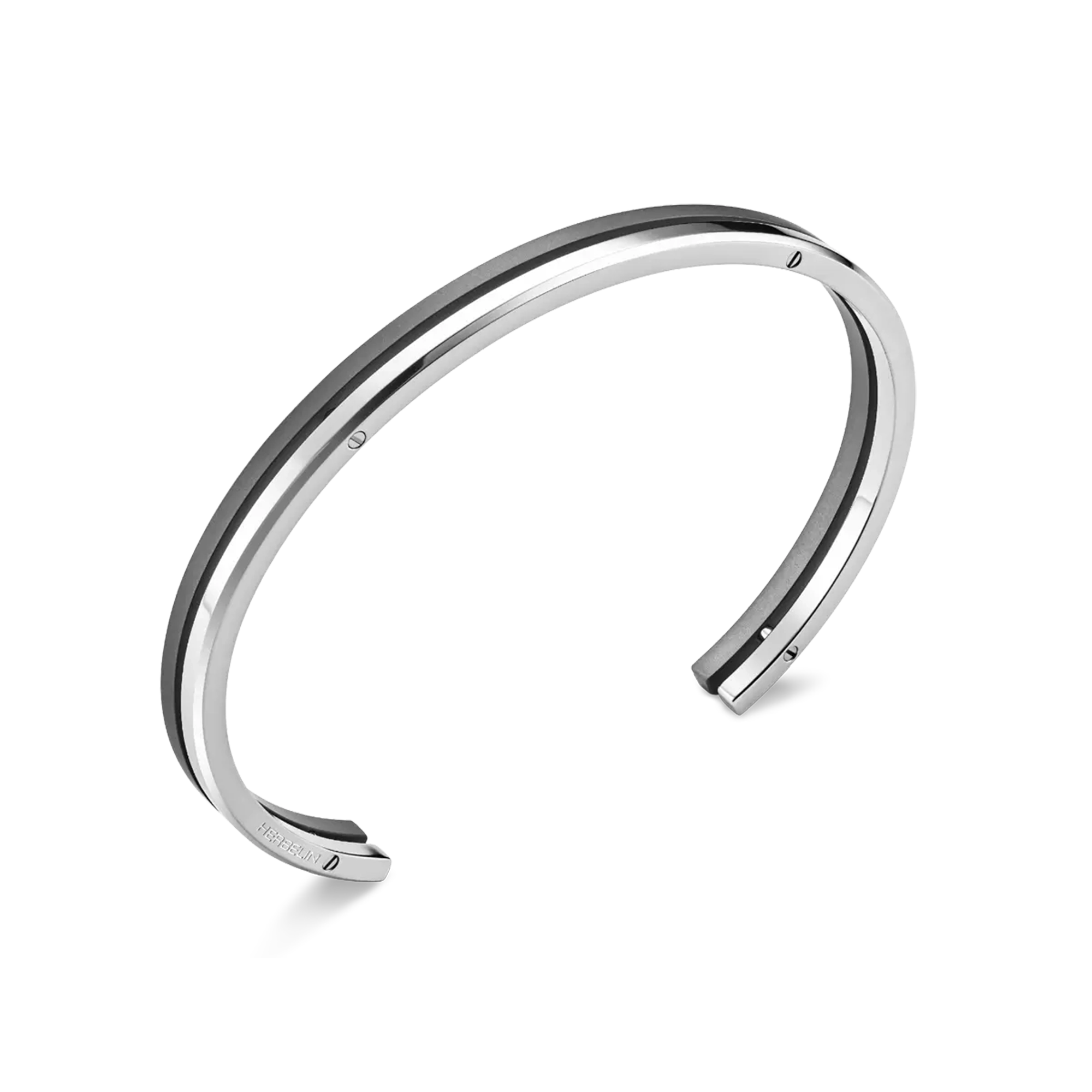 herbelin-jonc-newport-duo-homme-bracelet-acier-poli-titane-sabl-taille-unique image 4