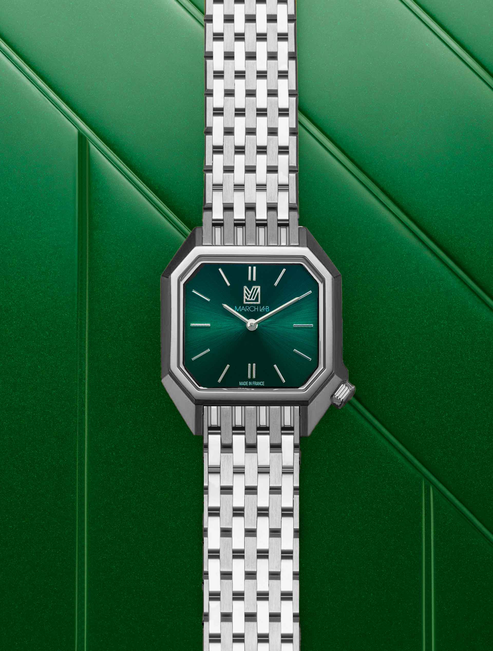 march-la-b-lady-mansart-forest-montre-femme-octogonale-26-mm-cadran-vert image 1