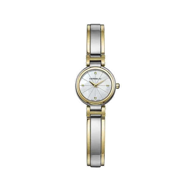 herbelin-lady-h-quartz-montre-femme-bicolore-nacre image 1