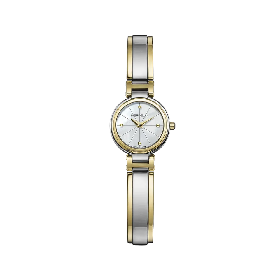 herbelin-lady-h-quartz-montre-femme-bicolore-nacre image 1