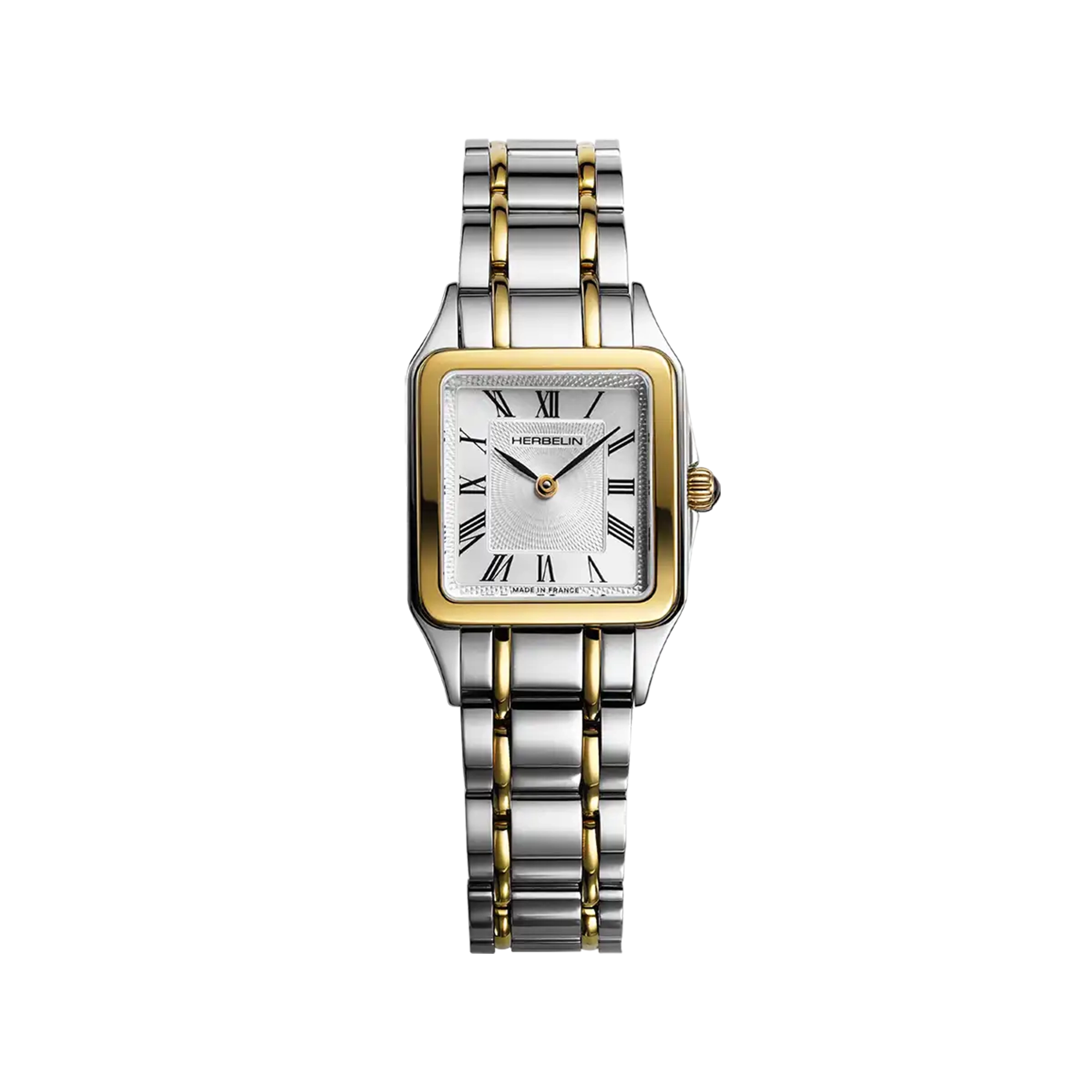 herbelin-luna-quartz-femme-acier-bicolore-cadran-guilloch-chiffres-romains image 1