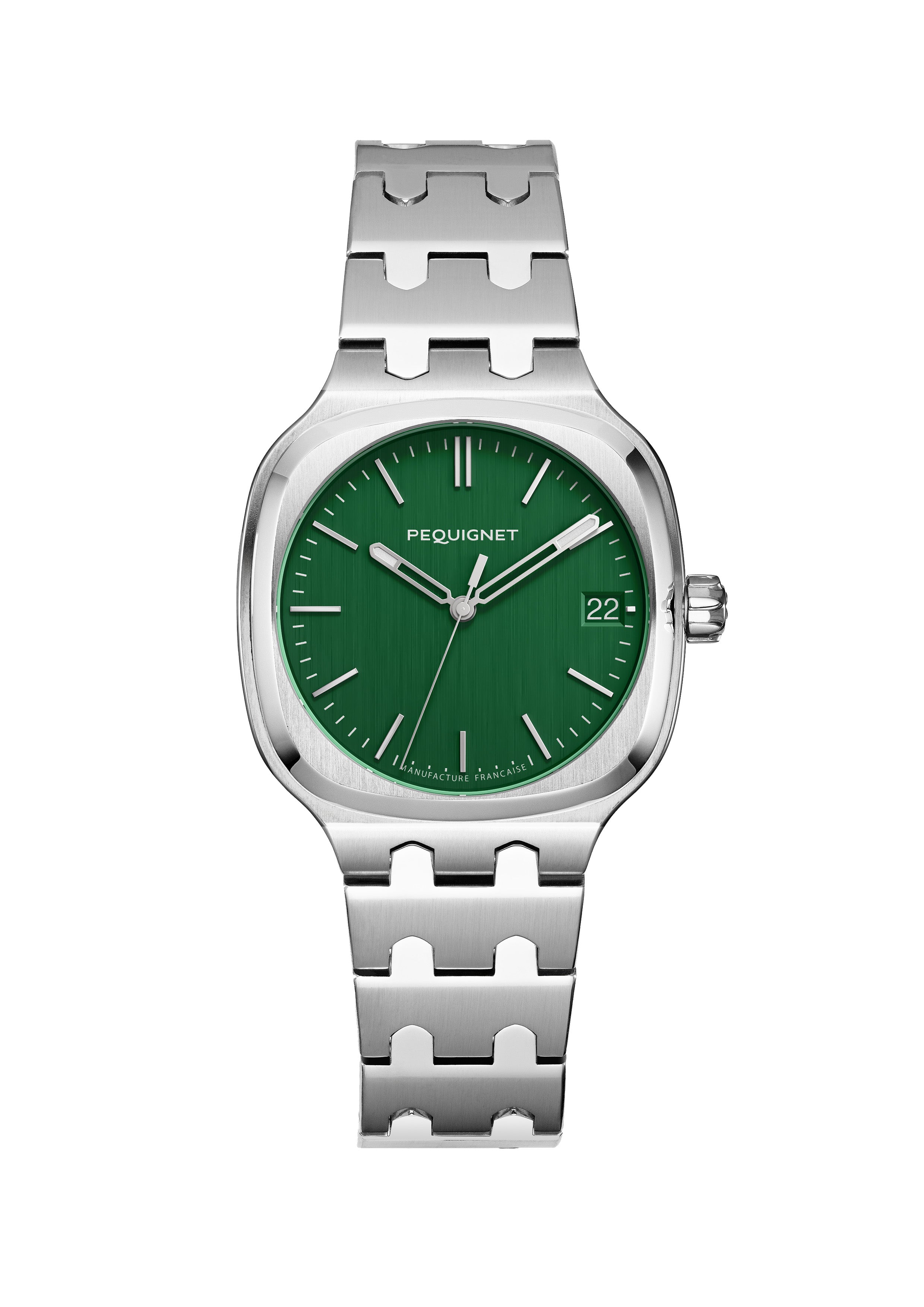 pequignet-concorde-cadran-vert-anglais-36-mm-montre-sport-chic-acier image 1