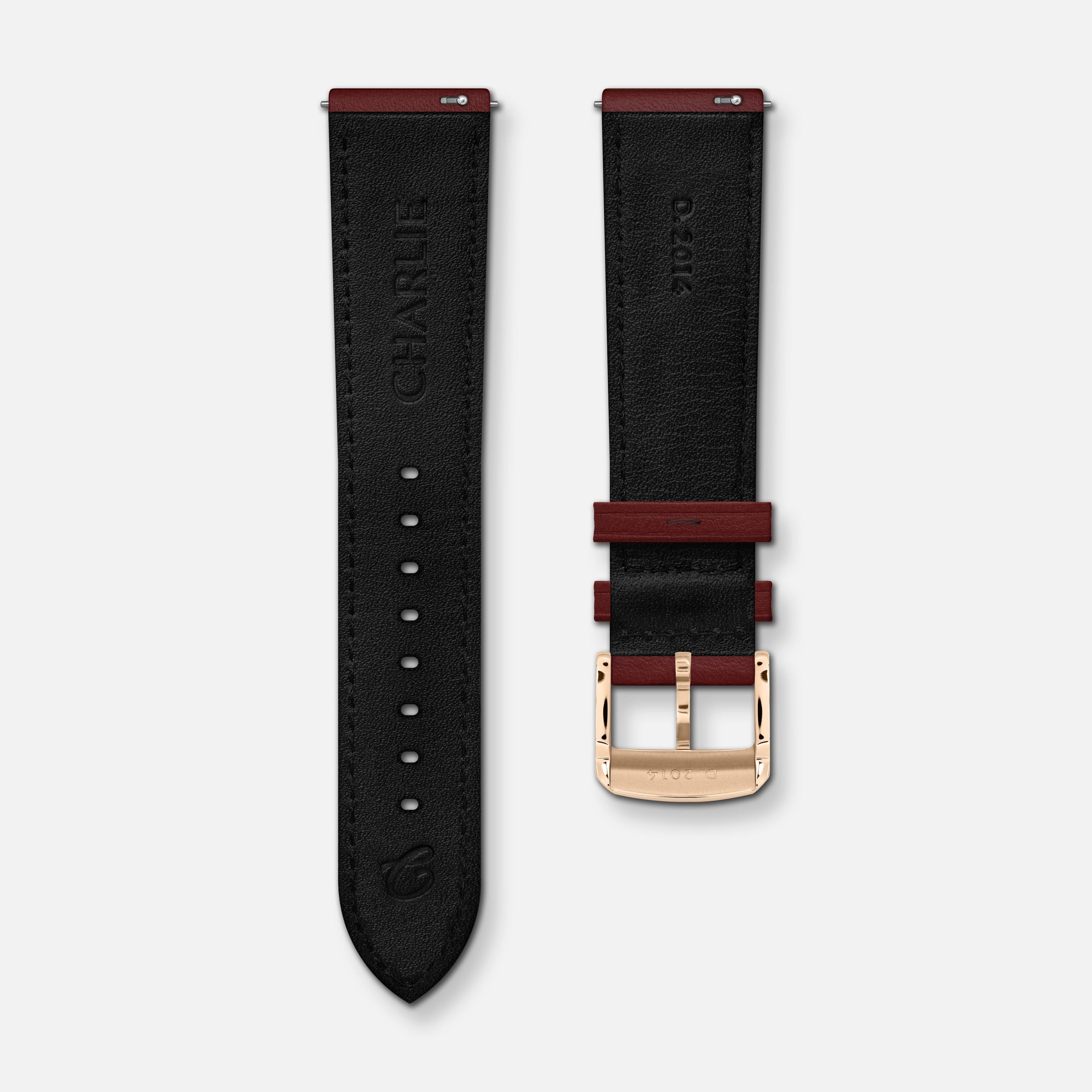 charlie-paris-bracelet-cuir-bordeaux-20mm-boucle-ardillon-interchangeable image 4