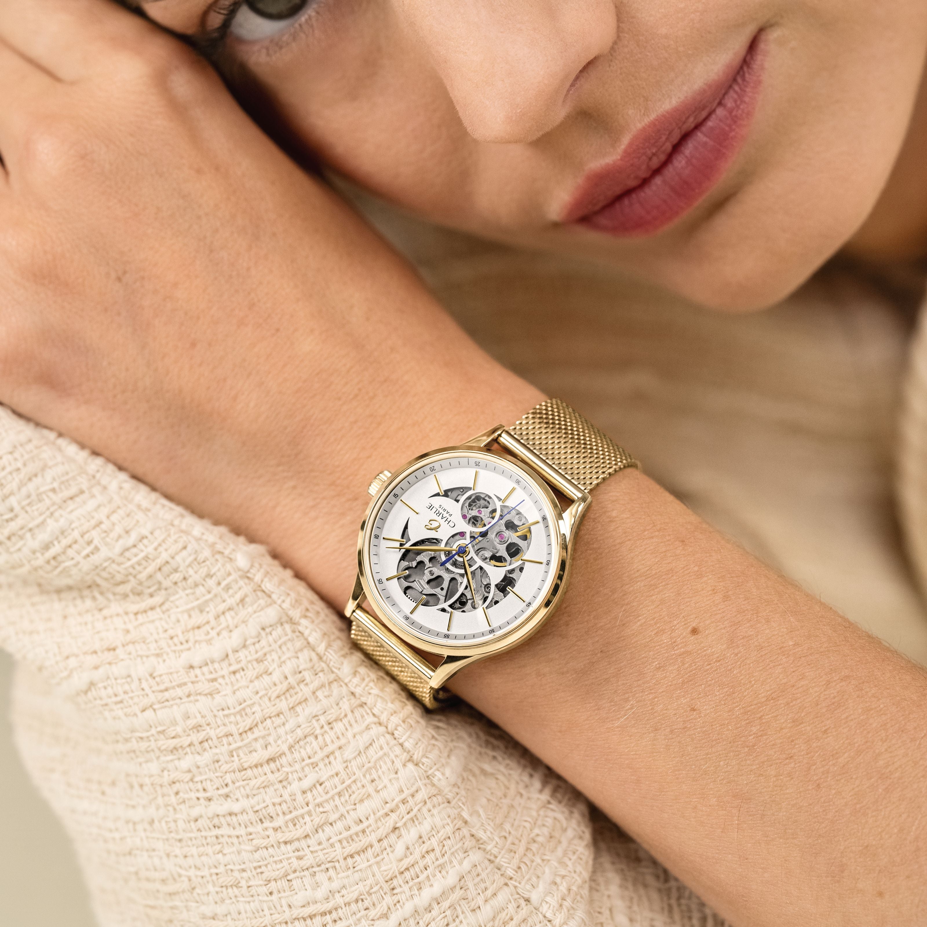 charlie-paris-bracelet-maille-milanaise-dor-18mm image 2