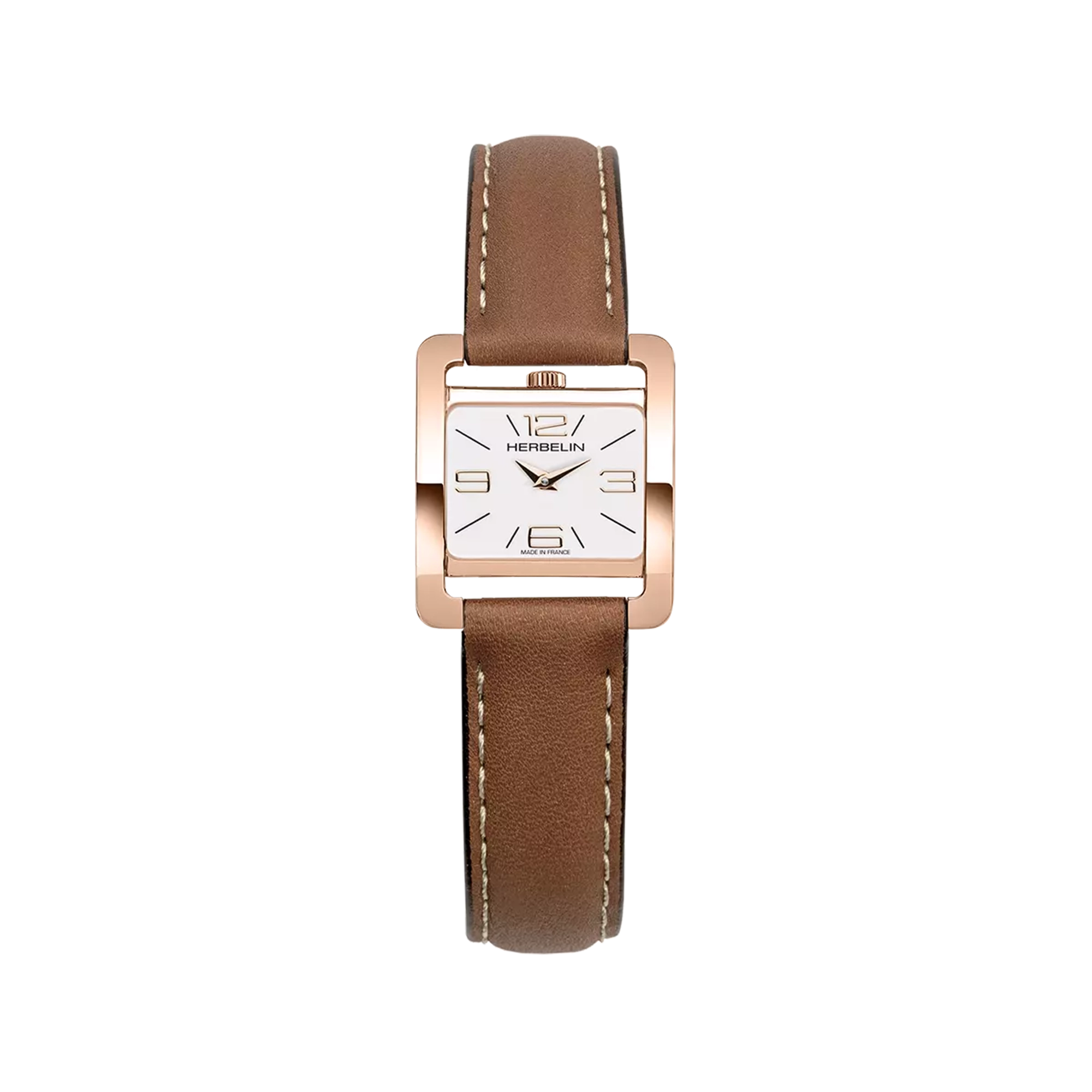 herbelin-v-me-avenue-quartz-montre-femme-pvd-or-rose-brun image 1