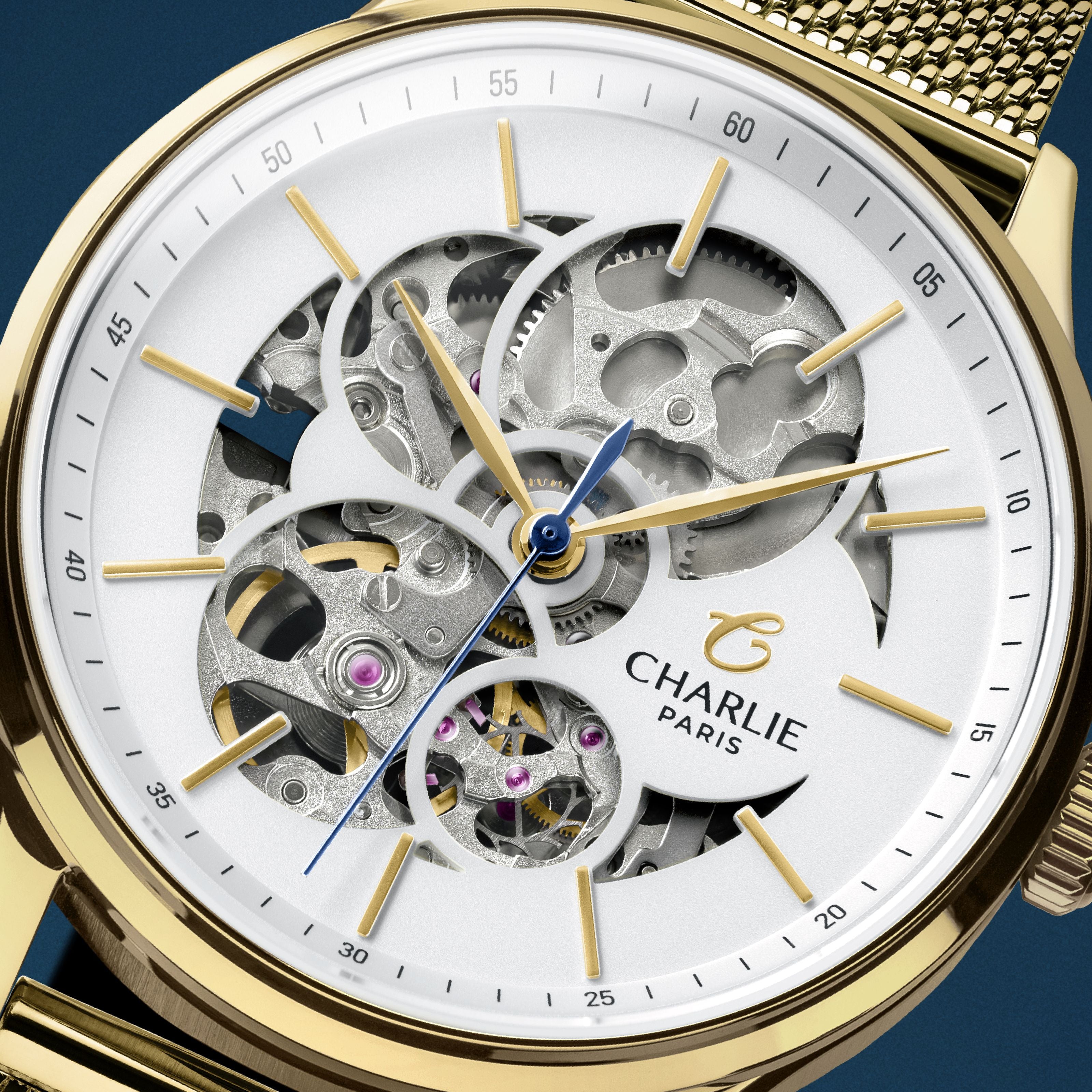 charlie-paris-initial-36-montre-automatique-femme-ajour-e-dor-36-mm image 2
