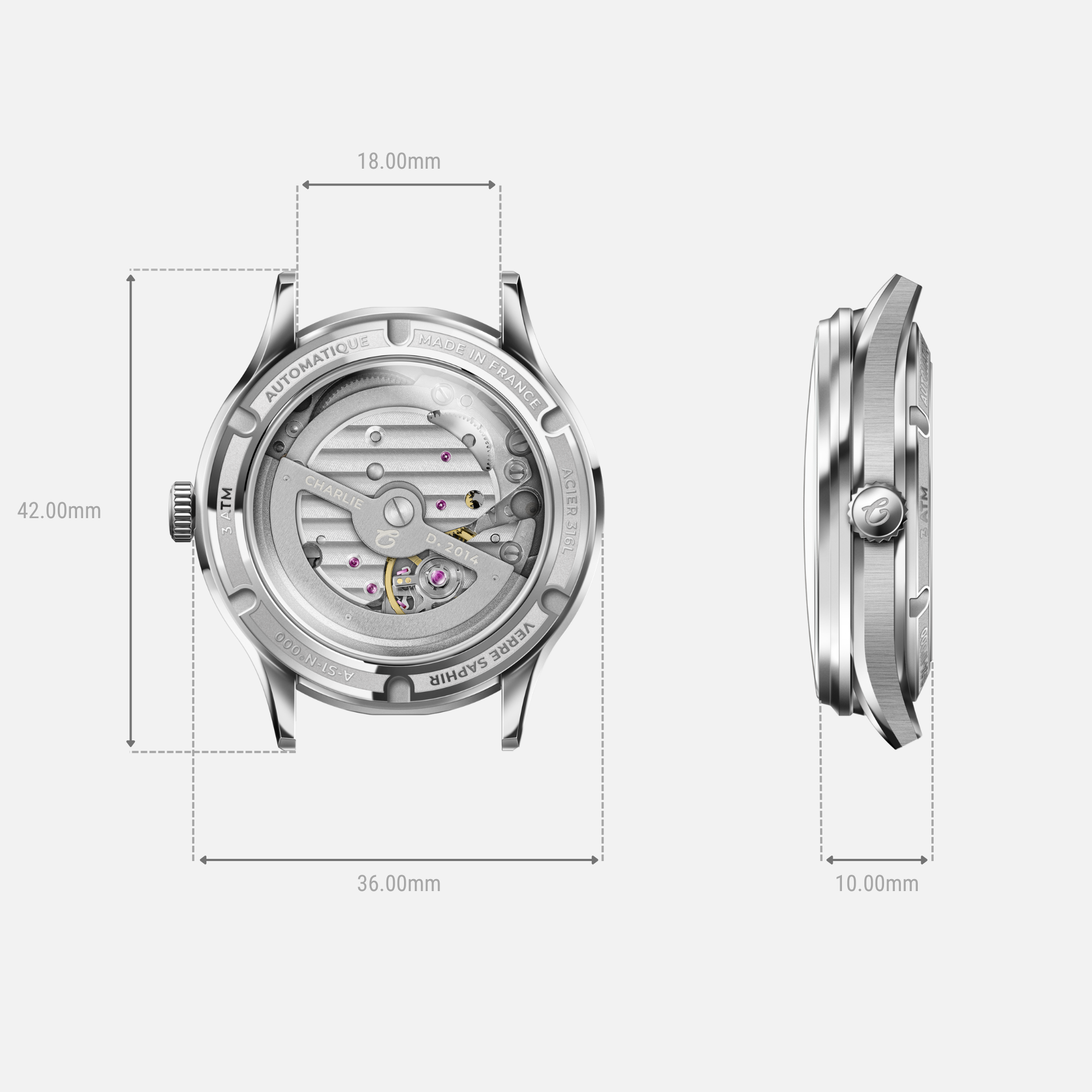 charlie-paris-initial-36-jour-nuit-taupe-36-mm-montre-automatique-acier image 3