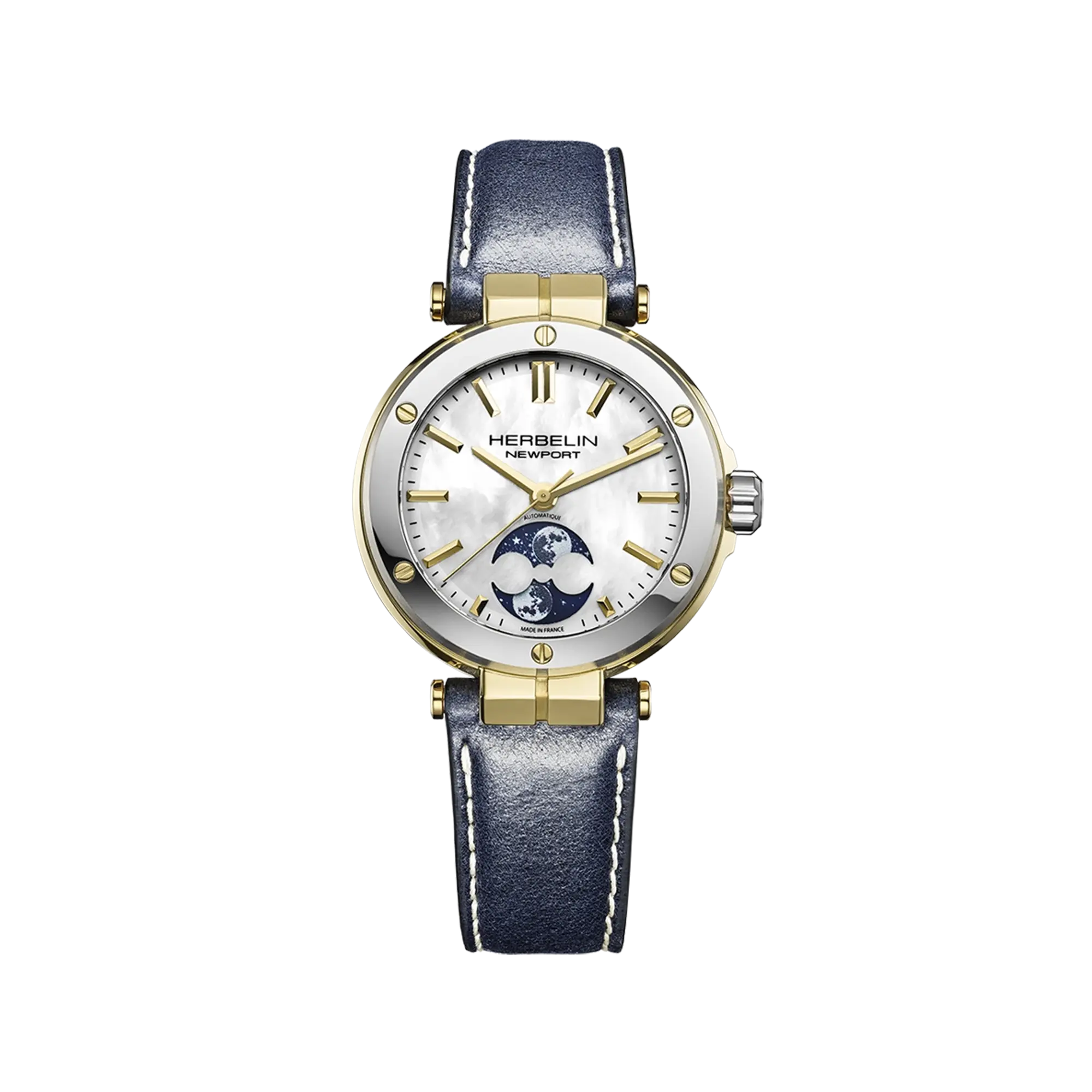 herbelin-newport-automatique-lady-phases-de-lune-nacre-femme image 1