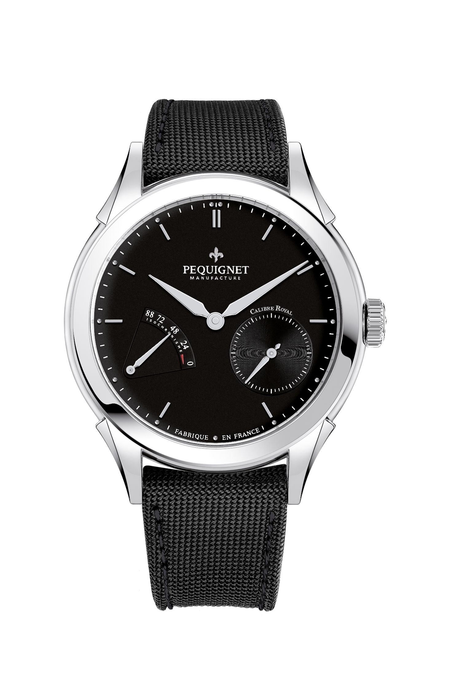 pequignet-royale-origine-montre-automatique-cadran-noir-opalin-fond-saphir image 3