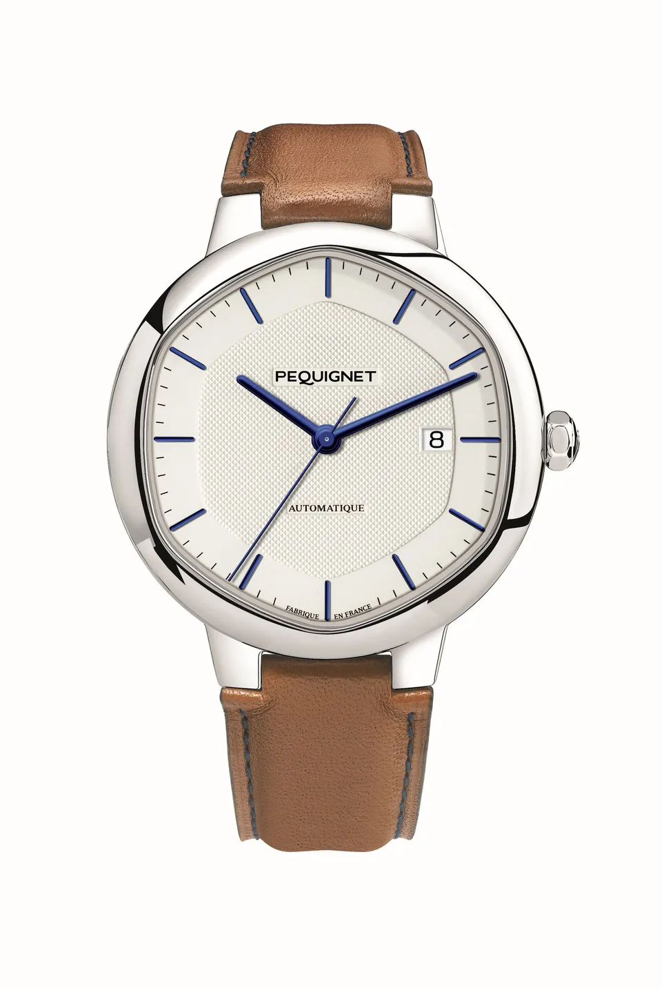 pequignet-exagone-montre-automatique-cadran-blanc-guilloch image 1