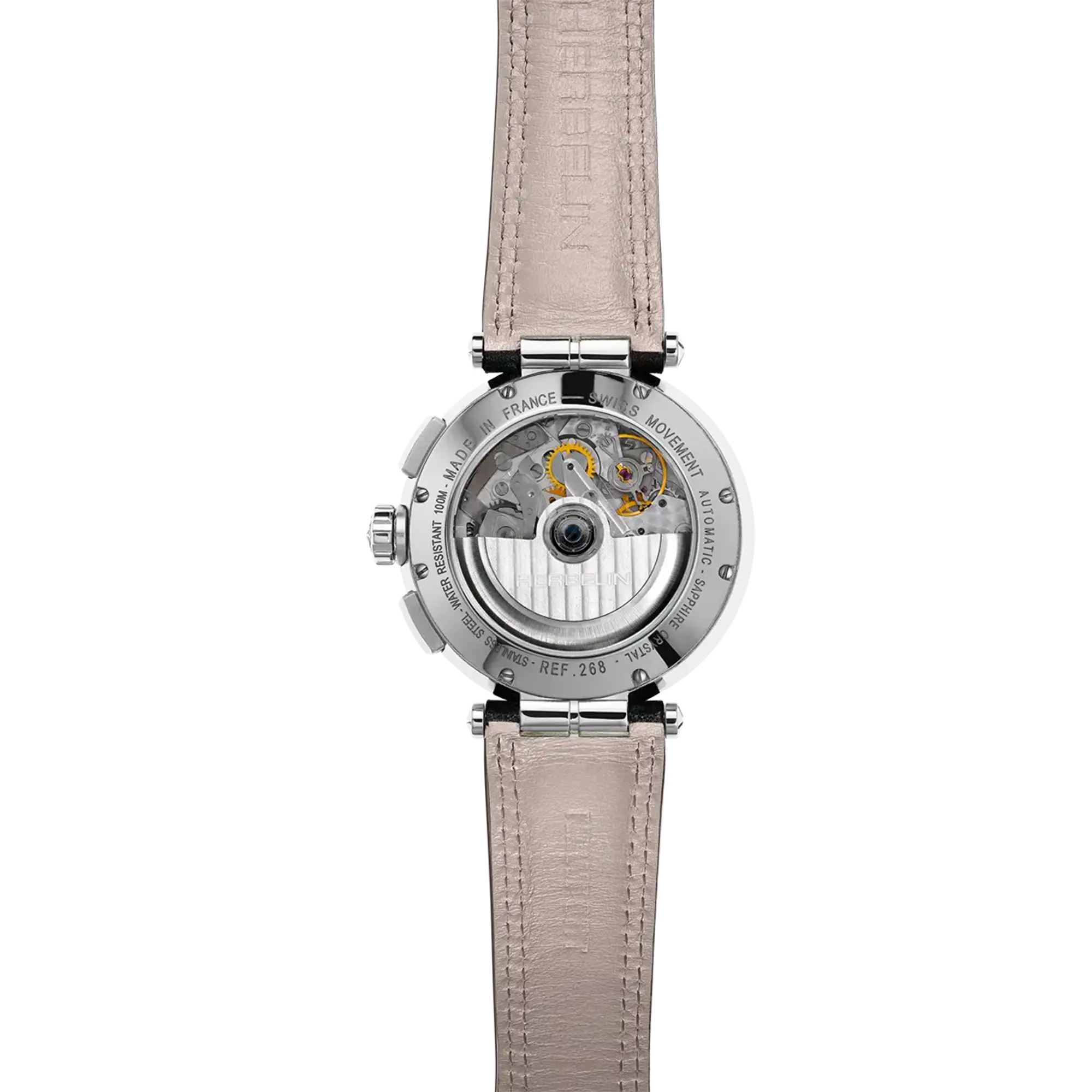 herbelin-newport-chrono-automatique-montre-homme-acier-cuir-noir image 4