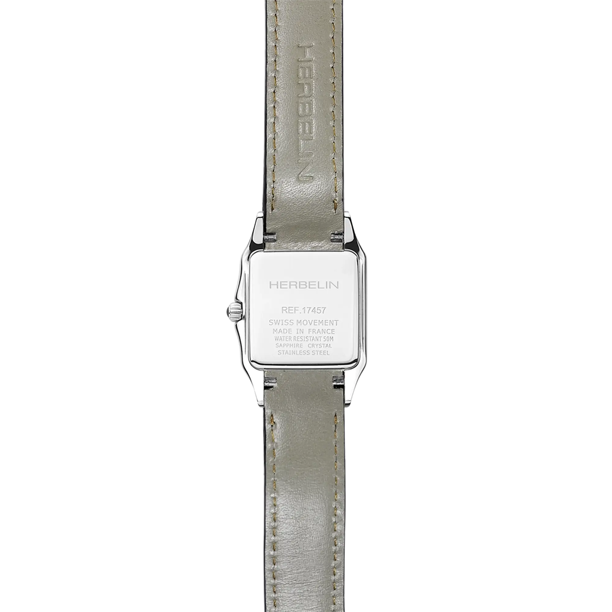 herbelin-luna-quartz-femme-argent-blanc-cuir-autruche image 4