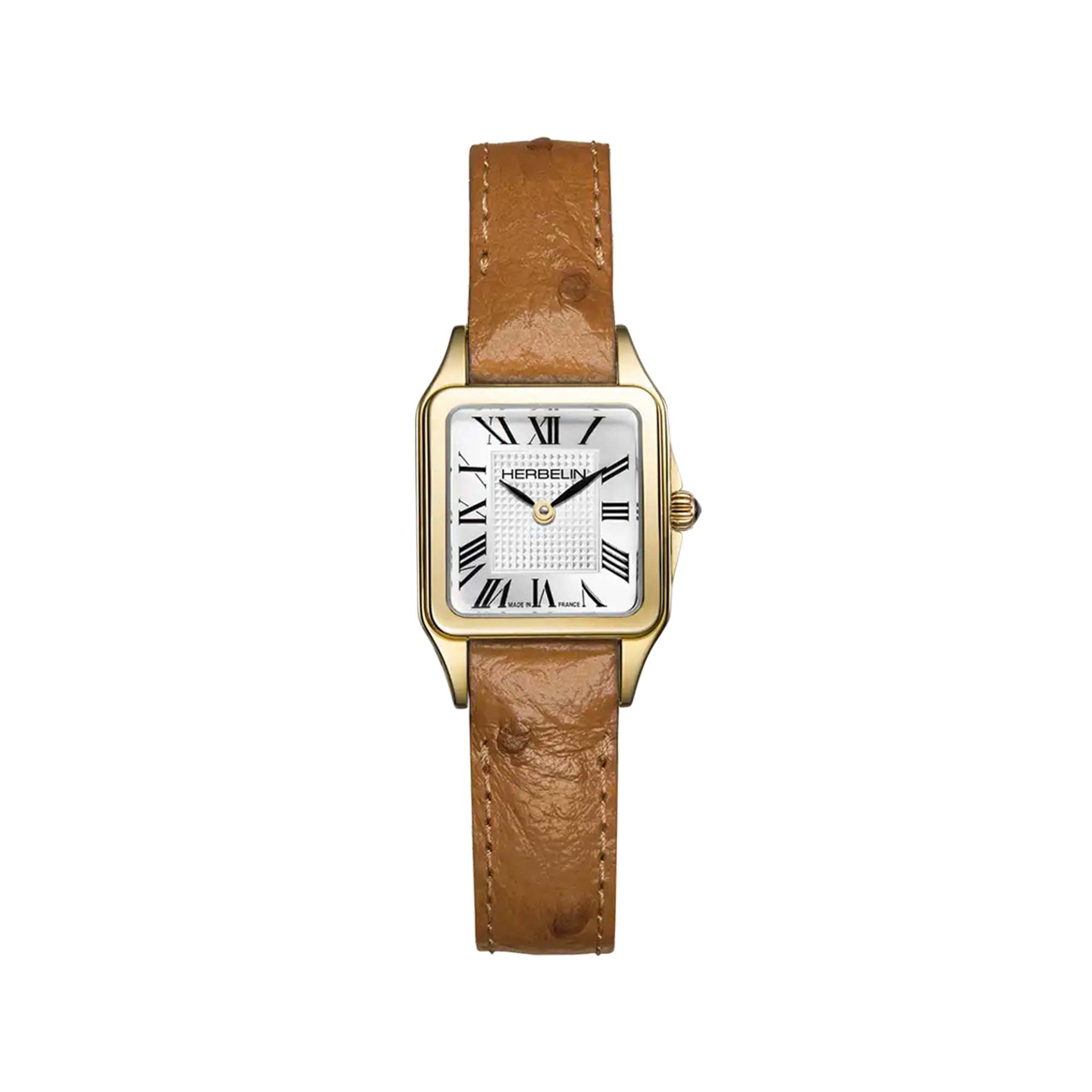 herbelin-luna-mini-quartz-femme-montre-pvd-or-jaune-cuir-camel-18-6-mm image 1