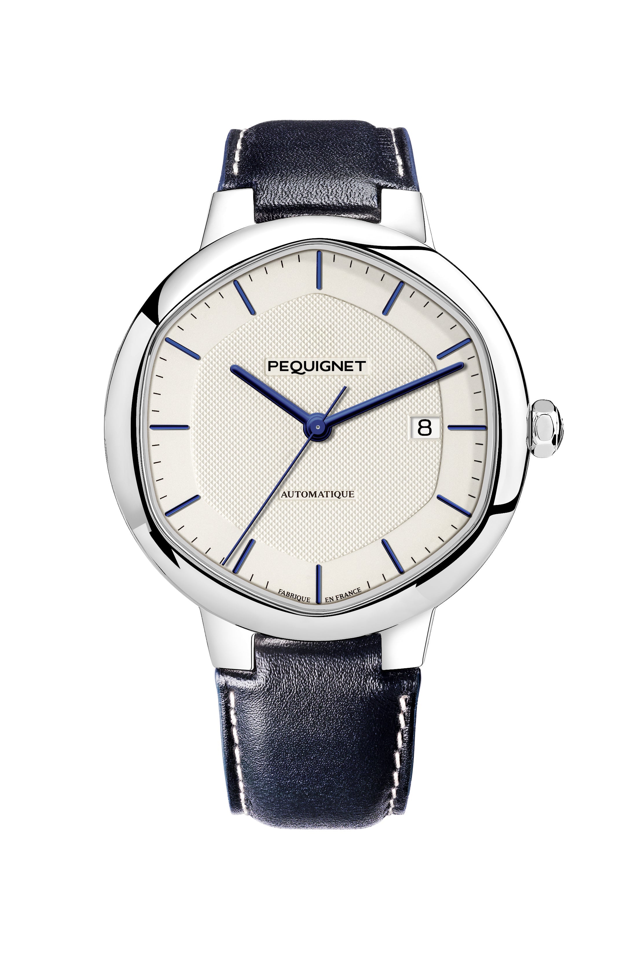 pequignet-exagone-montre-automatique-cadran-blanc-guilloch image 4