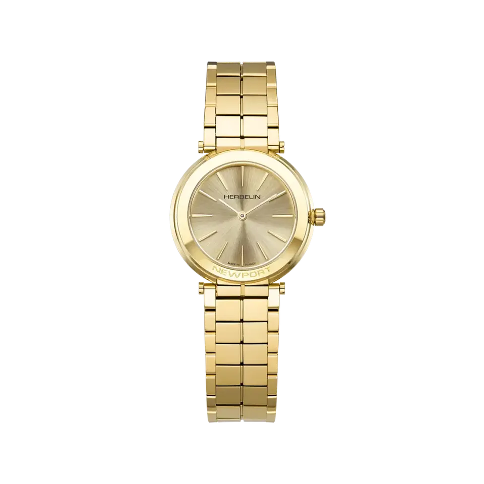 herbelin-newport-slim-quartz-champagne-pvd-or-jaune-femme image 1