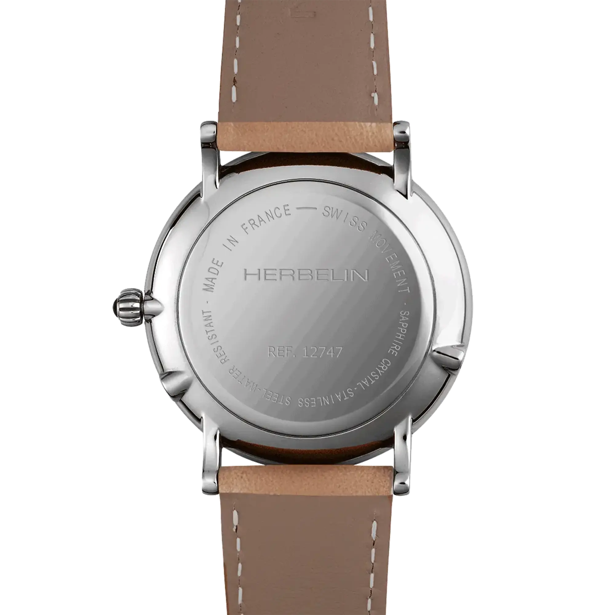 herbelin-inspiration-phase-de-lune-quartz-homme-acier-cuir-coquille-d-uf image 5