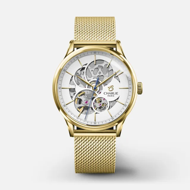 charlie-paris-initial-36-montre-automatique-femme-ajour-e-dor-36-mm image 1