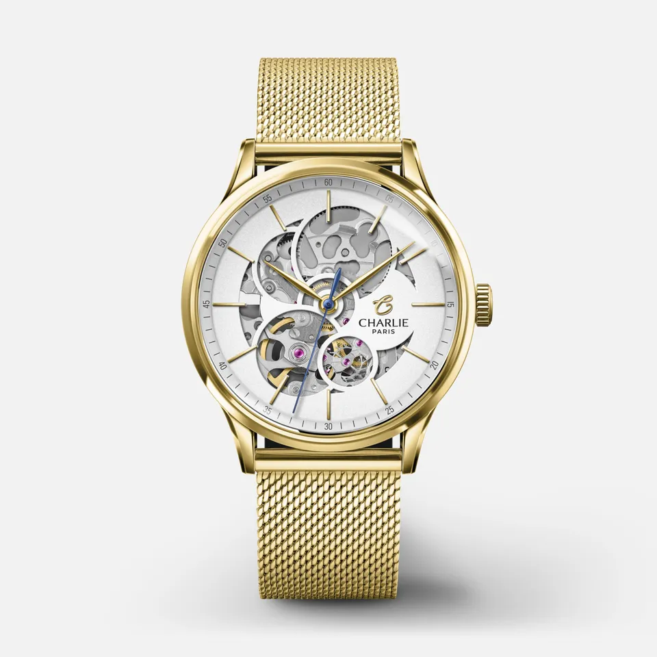 charlie-paris-initial-36-montre-automatique-femme-ajour-e-dor-36-mm image 1