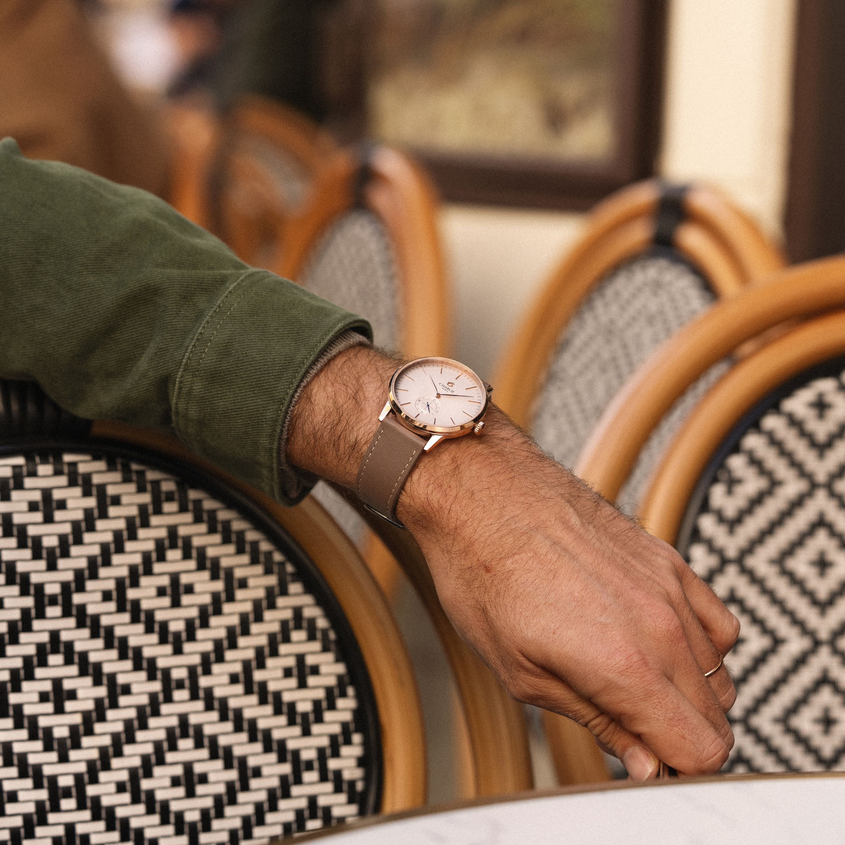 charlie-paris-horizon-montre-quartz-homme-39mm-blanc-dor-rose image 2