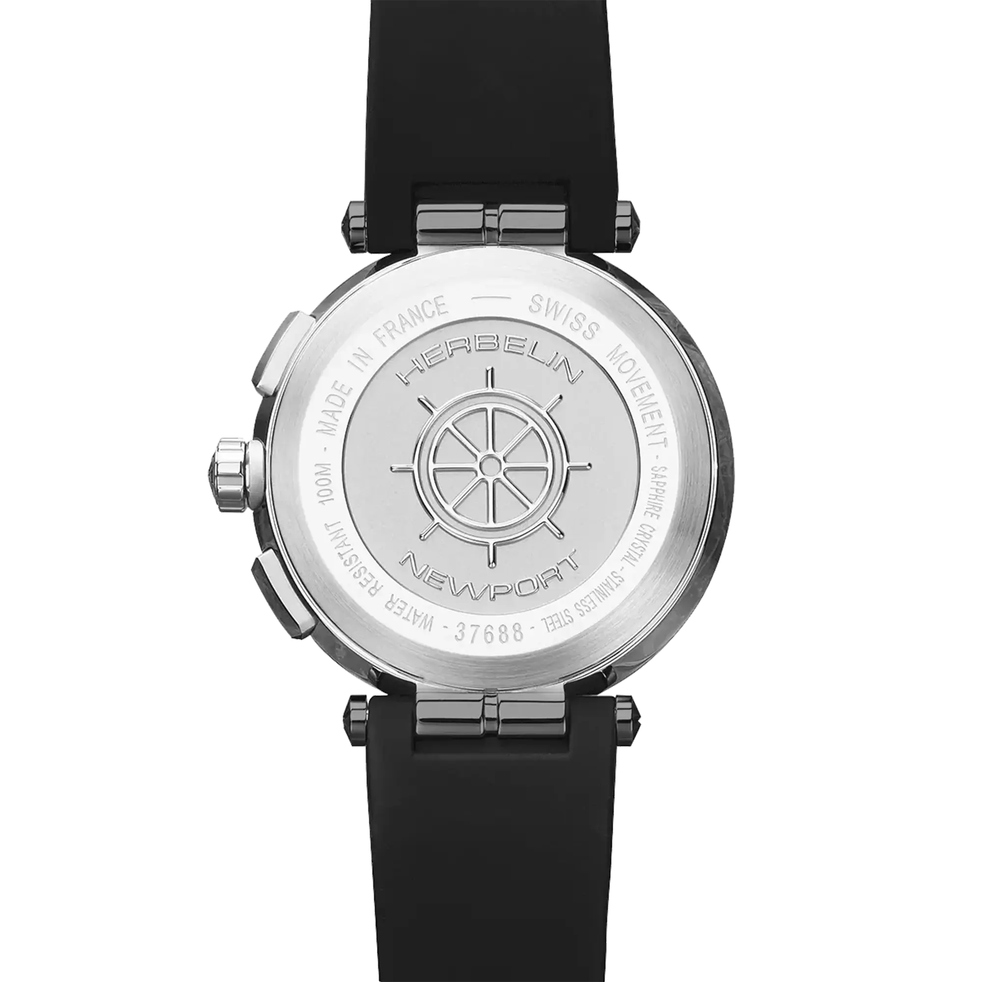 herbelin-newport-chronographe-homme-acier-pvd-noir-cadran-d-grad-bleu-bracelet-f image 4