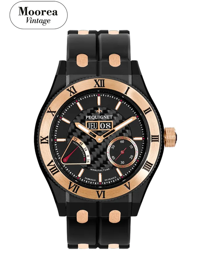 pequignet-moorea-vintage-royale-triomphe-44-mm-montre-or-rose-et-titane image 1