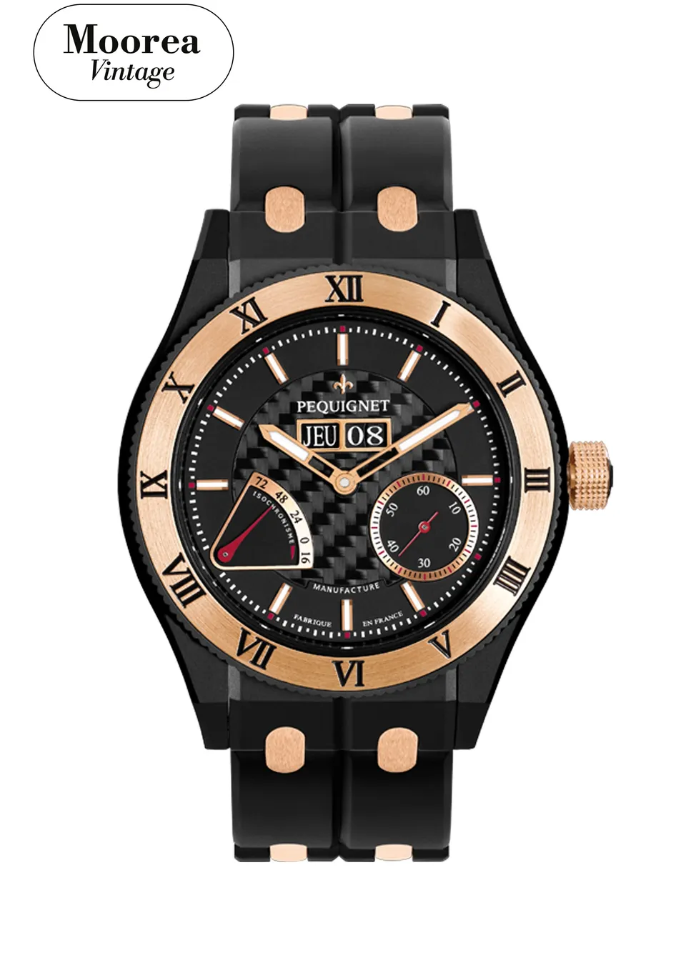 pequignet-moorea-vintage-royale-triomphe-44-mm-montre-or-rose-et-titane image 1