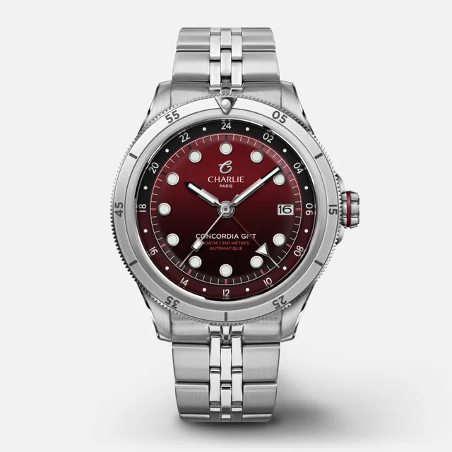 charlie-paris-concordia-gmt-bordeaux-40-mm-montre-automatique-300-m image 1
