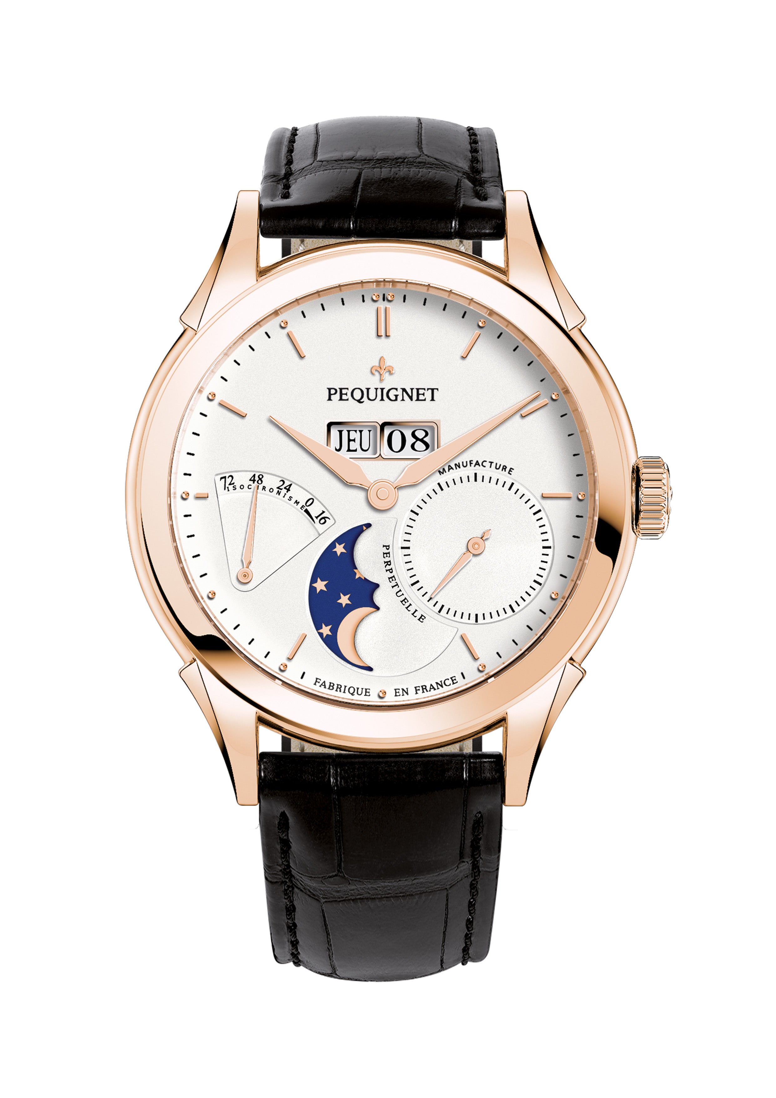 pequignet-royale-origine-montre-homme-or-ros-lune-grande-date image 2