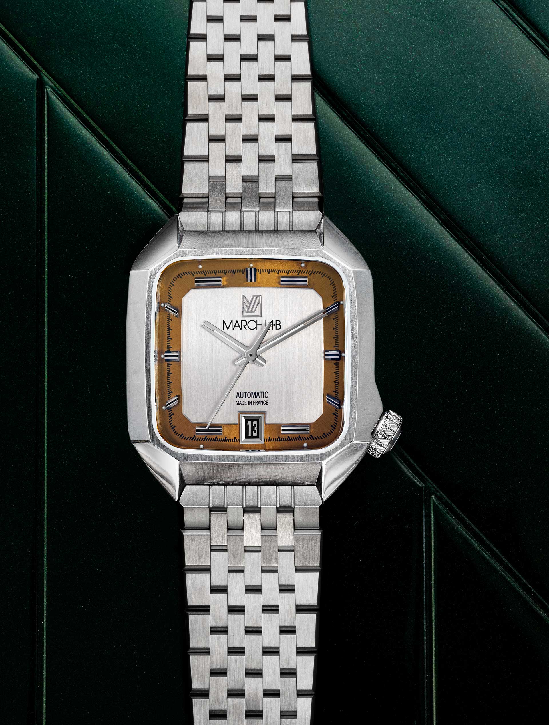 march-la-b-am2-slim-automatique-shelter-montre-homme-36-mm-cadran-bicolore image 5