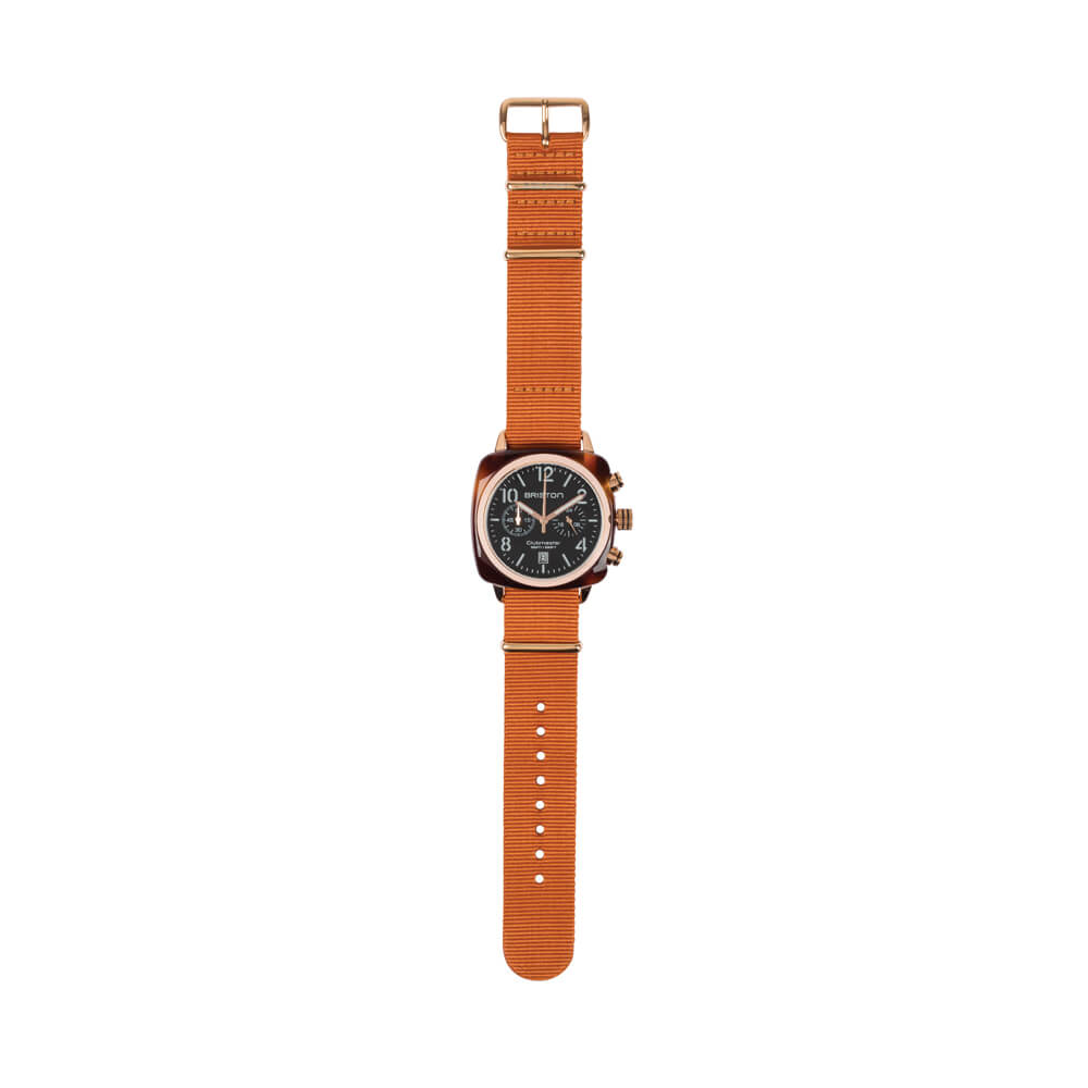 briston-clubmaster-classic-bracelet-type-nato-20-mm-marron-fonc image 4