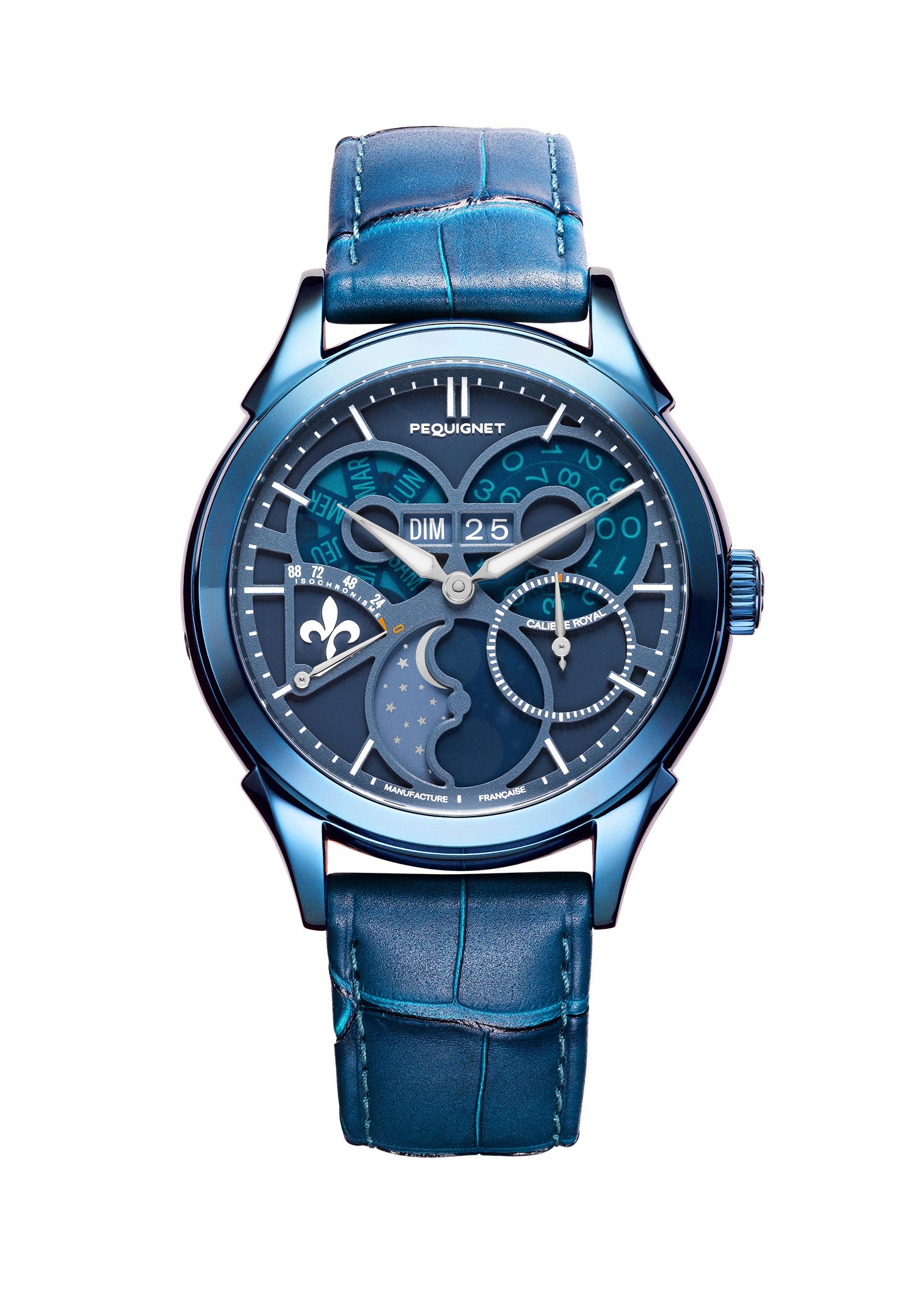 pequignet-royale-saphir-s-rie-limit-e-montre-bleu-topaze-phase-de-lune image 1