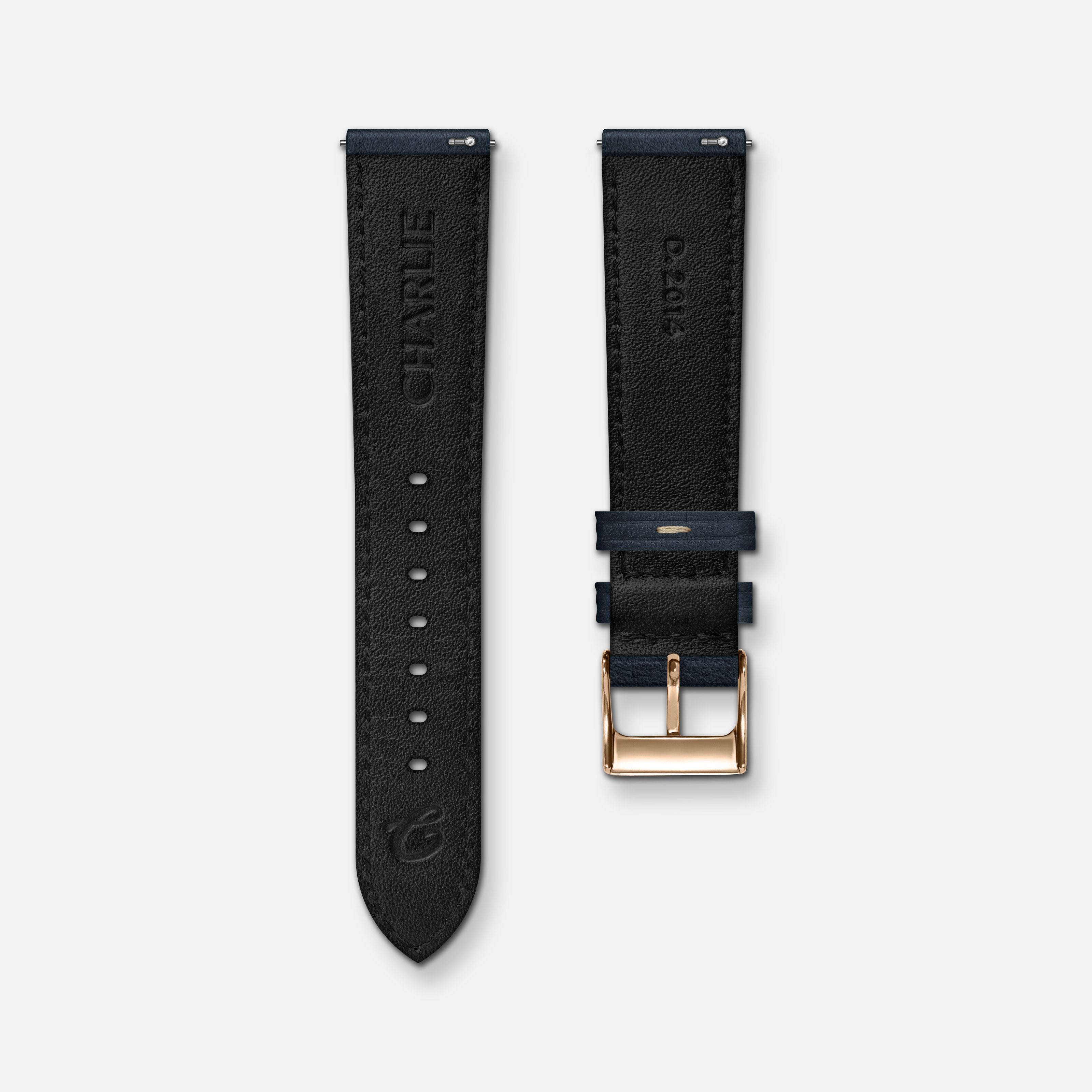 charlie-paris-bracelet-montre-cuir-bleu-18mm-coutures-crues image 2