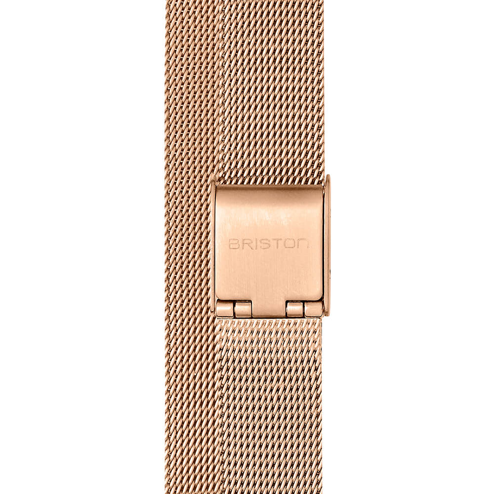 briston-clubmaster-lady-bracelet-maille-milanaise-double-tour-12-mm-or-rose image 1