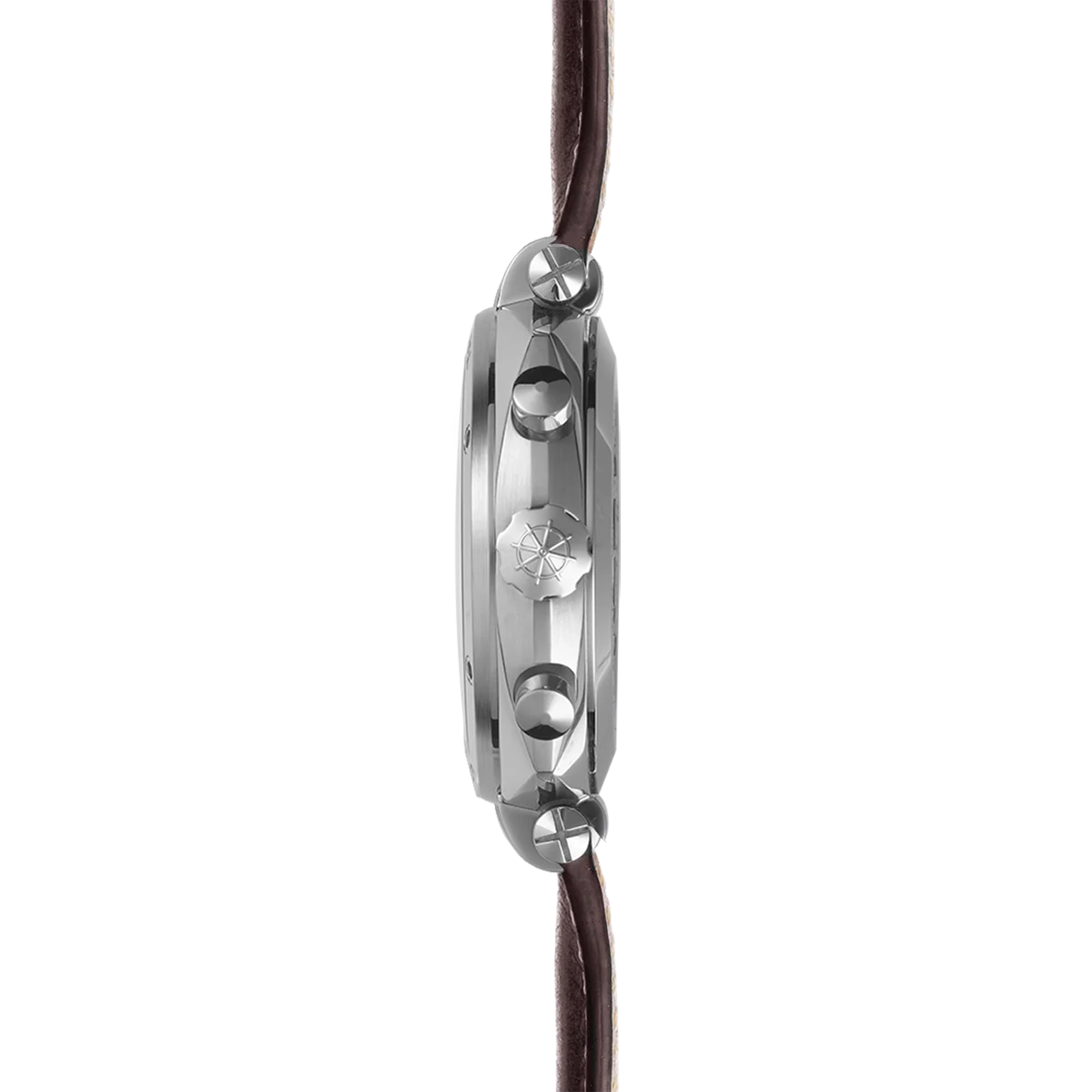 herbelin-newport-h-ritage-chronographe-quartz-montre-homme-acier-cuir-marron image 3