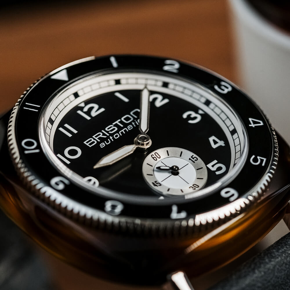 briston-clubmaster-legend-petite-seconde-automatique-39-mm-noir-caille-cuir image 4