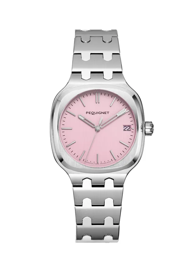 pequignet-concorde-36-mm-rose-sport-chic-montre-femme-acier image 1