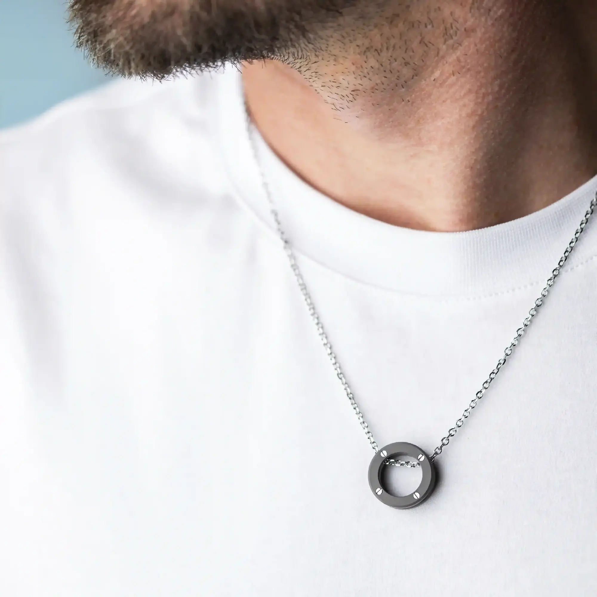 herbelin-newport-duo-collier-homme-titane-sabl image 2