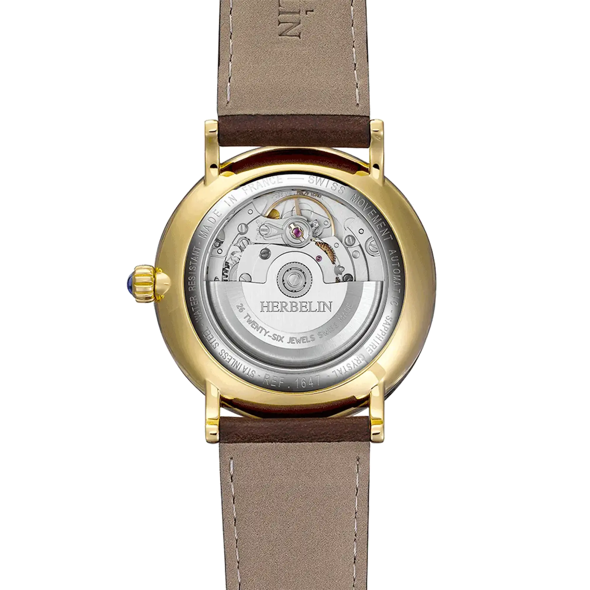 herbelin-inspiration-automatique-cadran-vert-et-cuir-brun-homme image 4