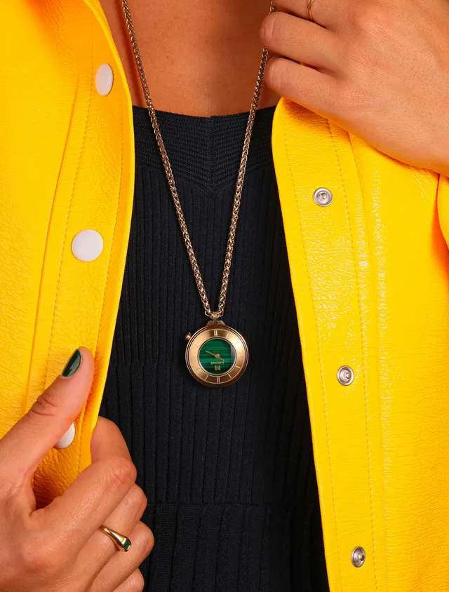 march-la-b-montre-sautoir-lady-volante-malachite-montre-sautoir-femme image 1