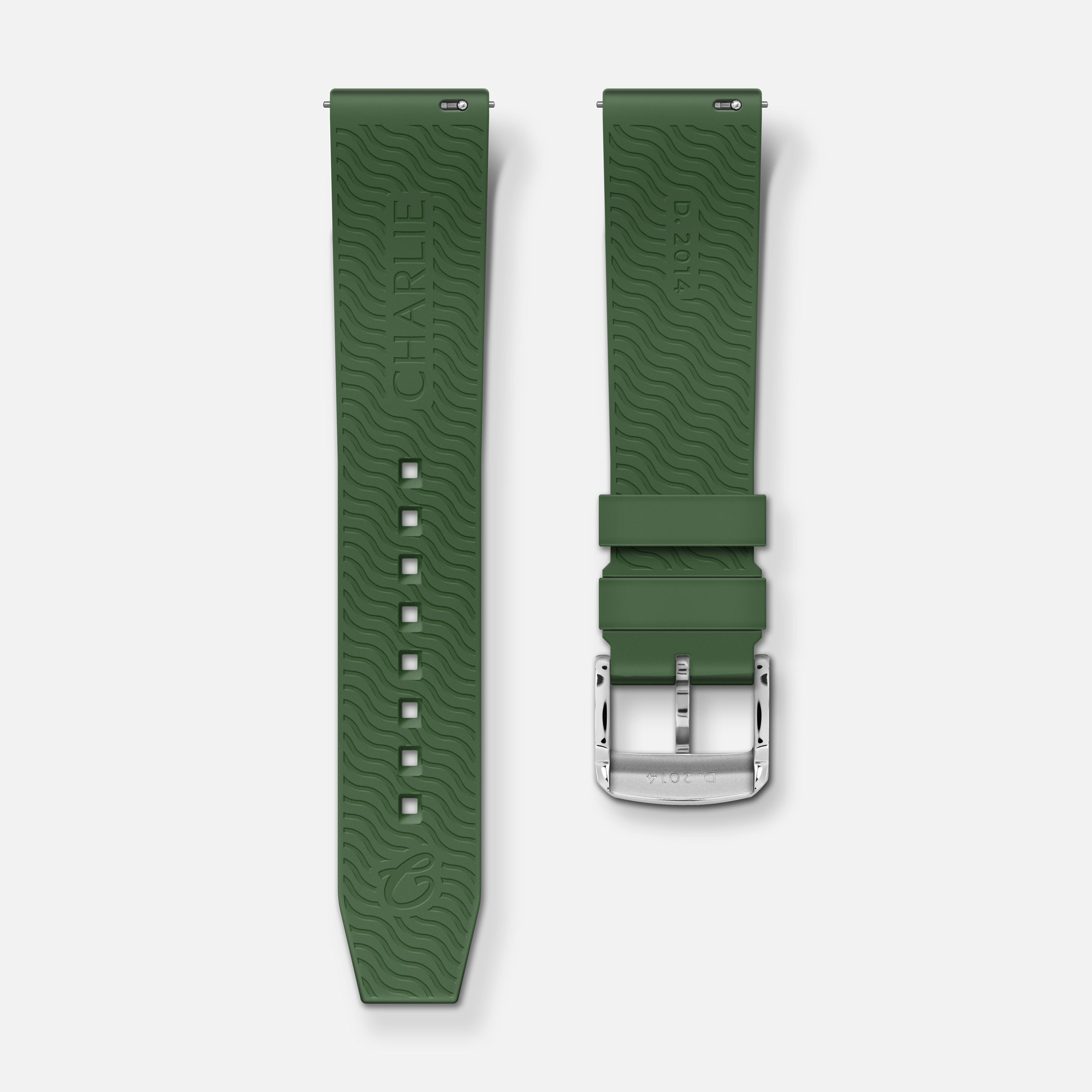 charlie-paris-bracelet-caoutchouc-nbr-20mm-vert-sauge image 2