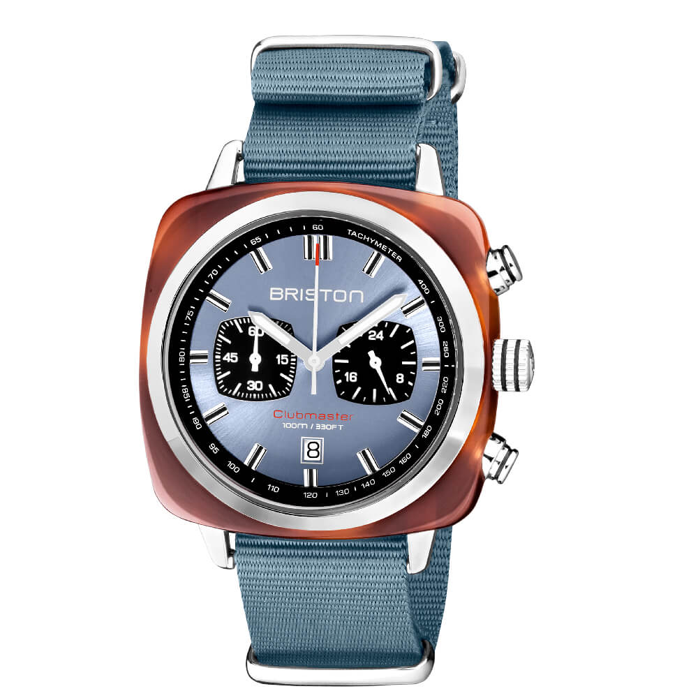 briston-clubmaster-sport-chrono-42-mm-bleu-glacier-quartz image 1