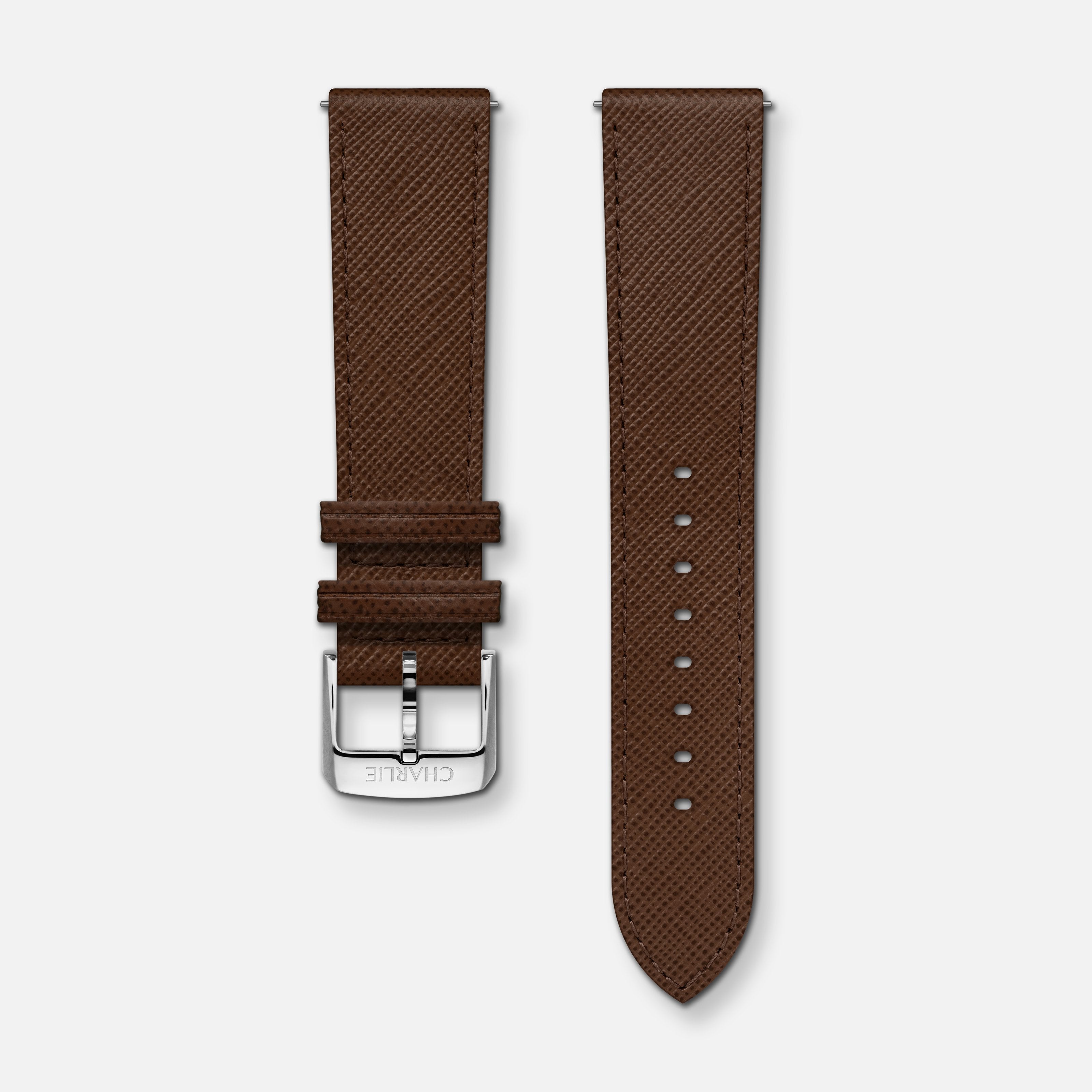 charlie-paris-bracelet-cuir-saffiano-marron-20-mm-homme-initial-horizon-gr-allia image 1