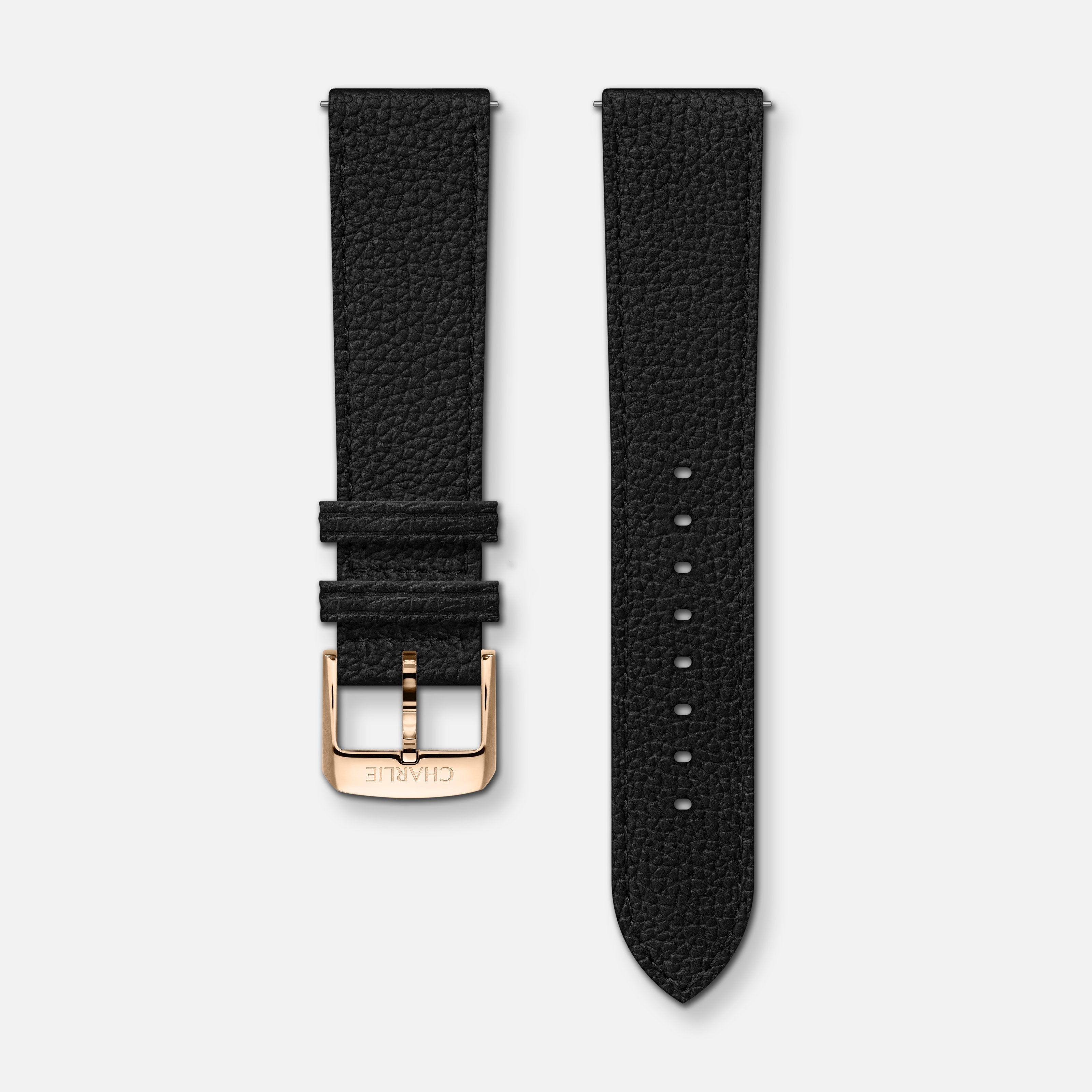 charlie-paris-bracelet-cuir-grain-noir-20mm-boucle-ardillon-interchangeable image 4