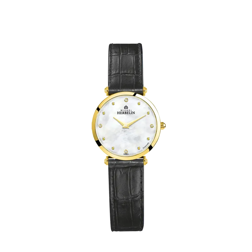 herbelin-epsilon-quartz-montre-femme-pvd-or-jaune-nacre-et-diamants image 1