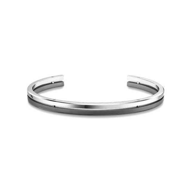herbelin-jonc-newport-duo-homme-bracelet-acier-poli-titane-sabl-taille-unique image 1